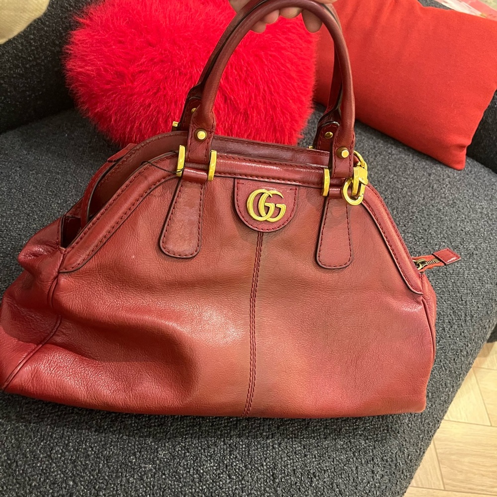 Gucci burgundy leather bag